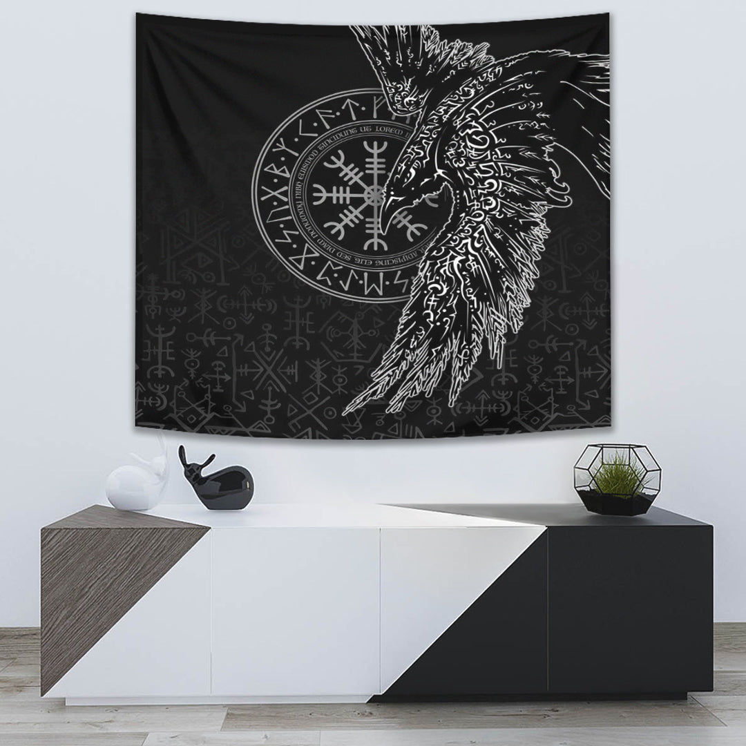 Viking Tapestry Raven and Helm of Awe