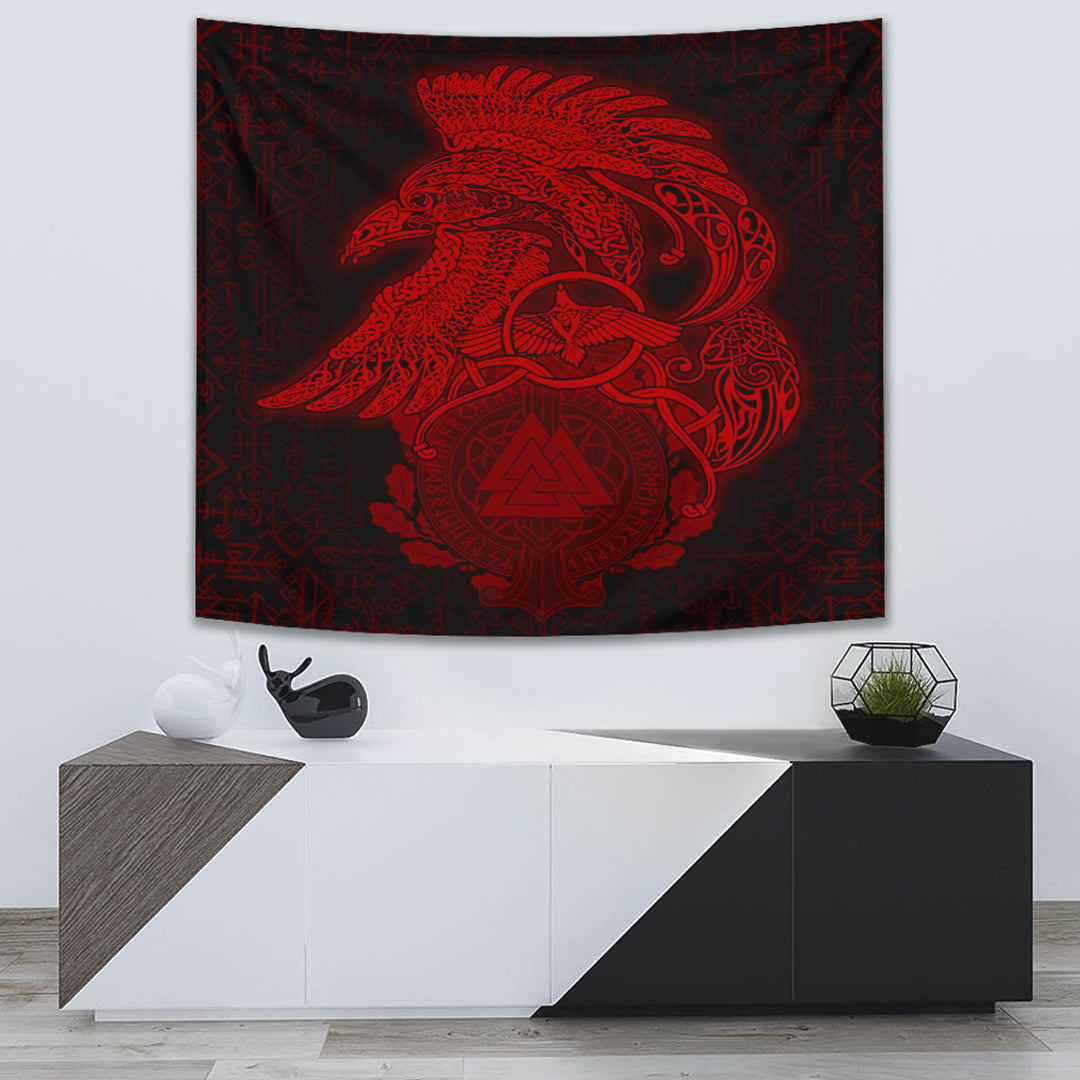 Viking Tapestry Raven Celtic Red Homeset