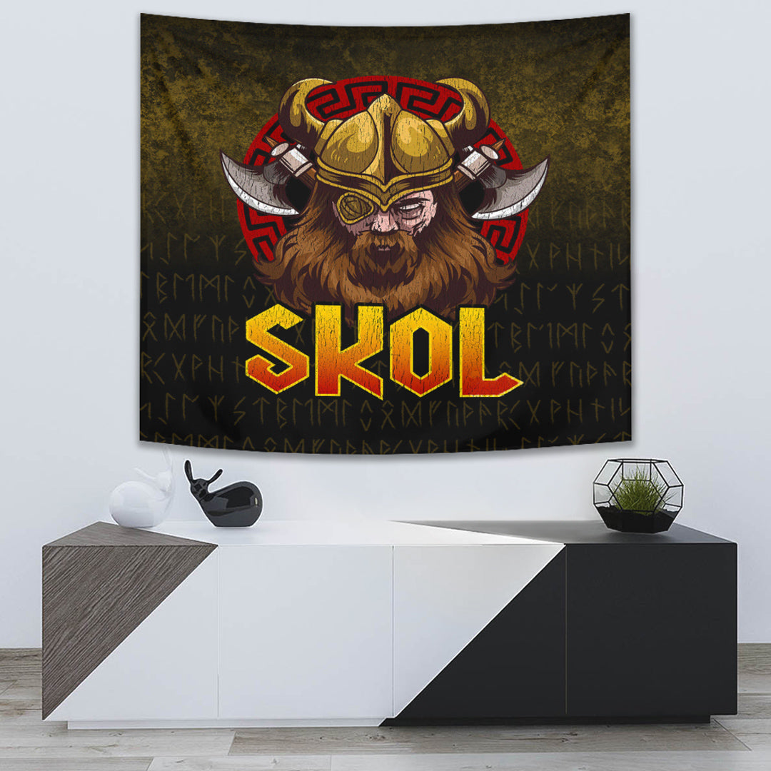 Viking Tapestry Skol Viking Tapestry Beer Norse Mythology Warrior Drinking