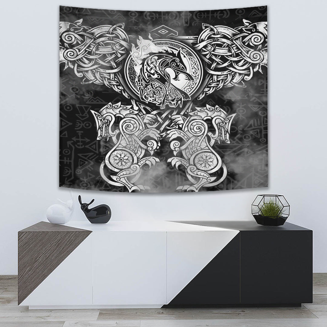 Viking Tapestry Dragon and Wolf Tattoo