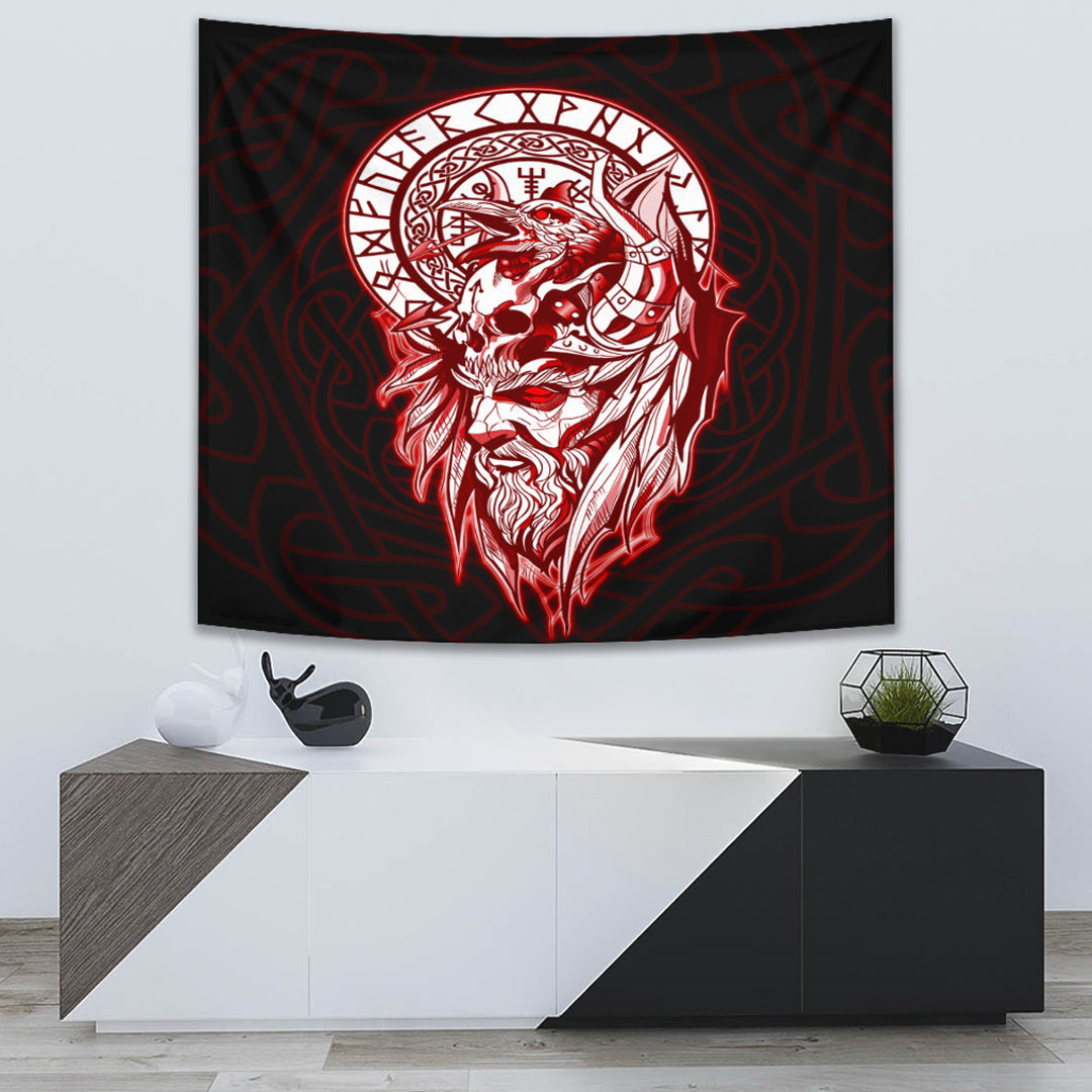 Viking Tapestry Odin Set Red