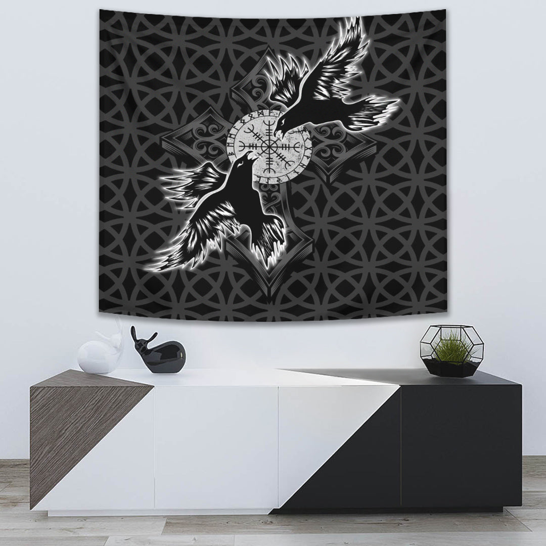 Viking Tapestry Raven Cross