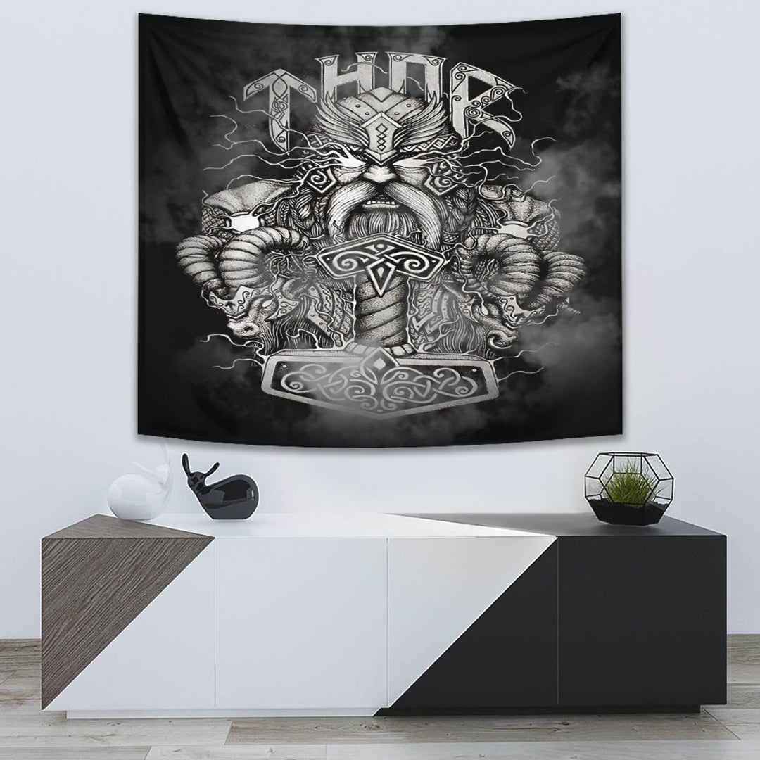 Viking Tapestry Thor And Hammer
