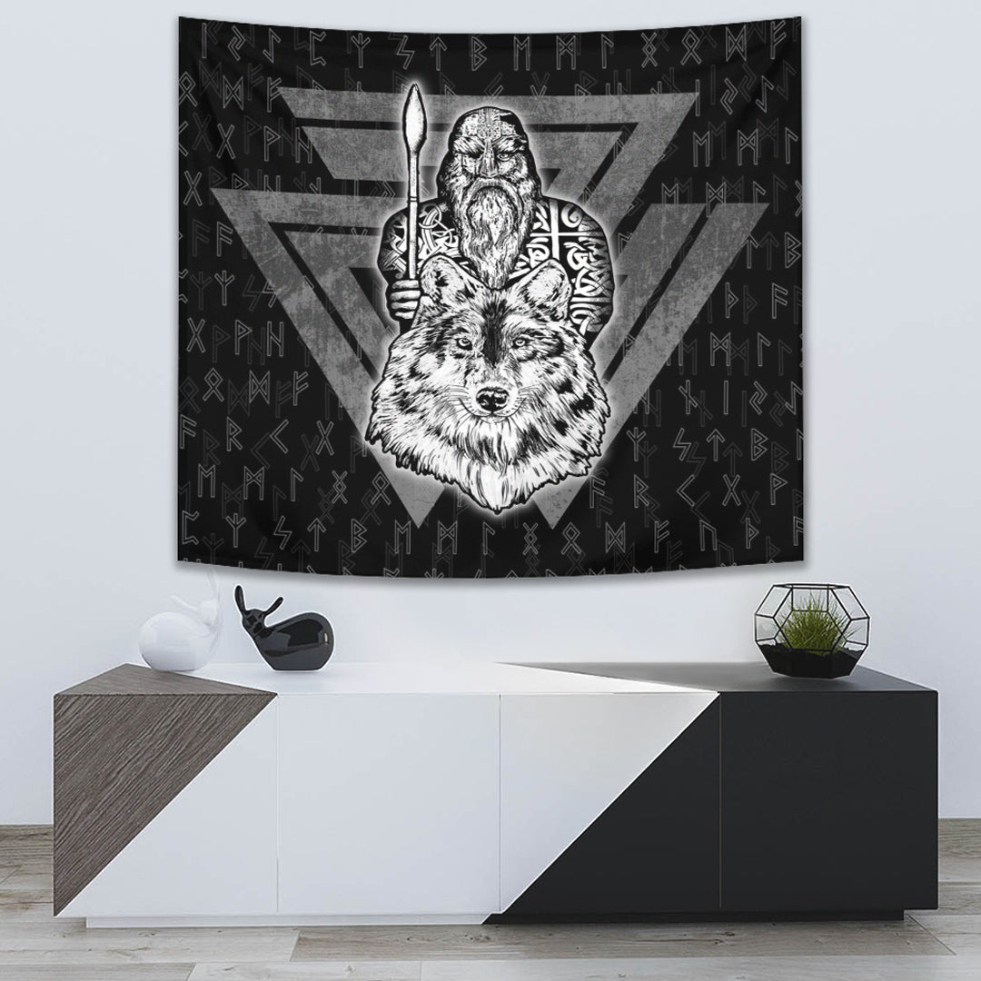 Viking Tapestry Odin Wolf