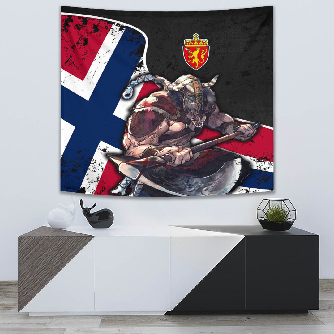 Viking Tapestry Norway Warrior Brush Style