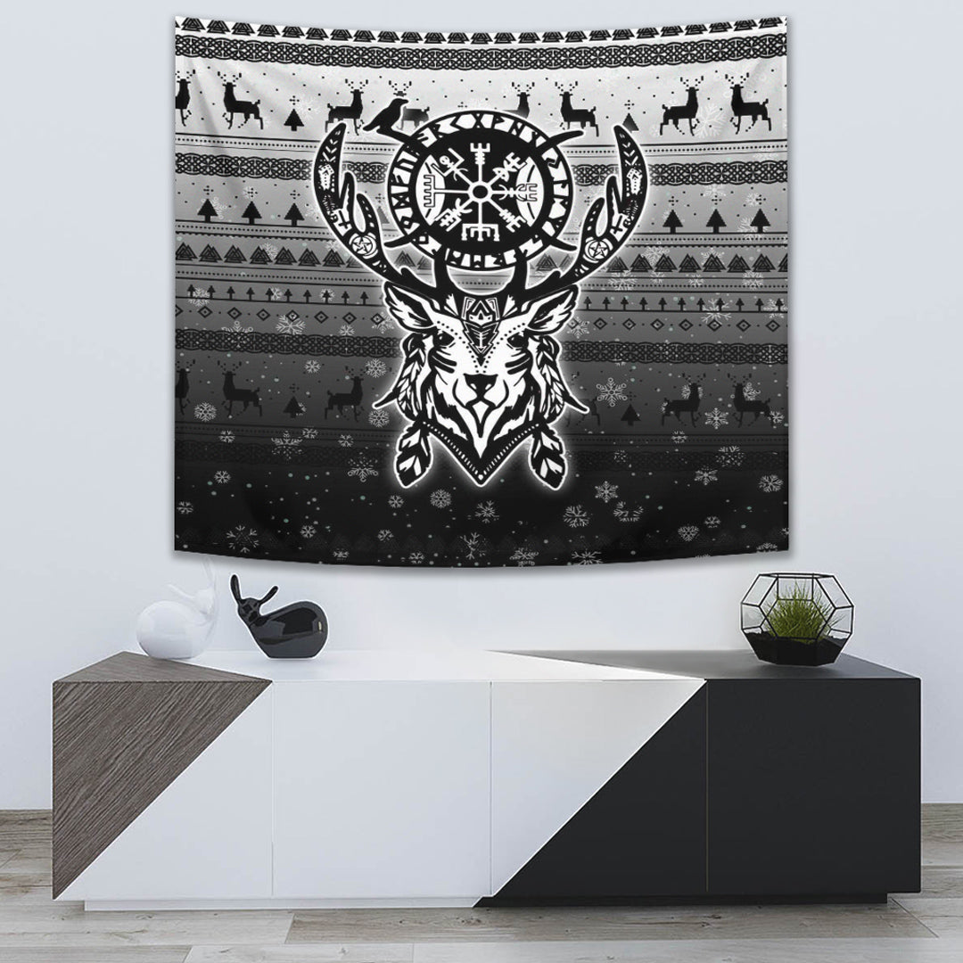 Viking Tapestry Reindeer Vegvisir