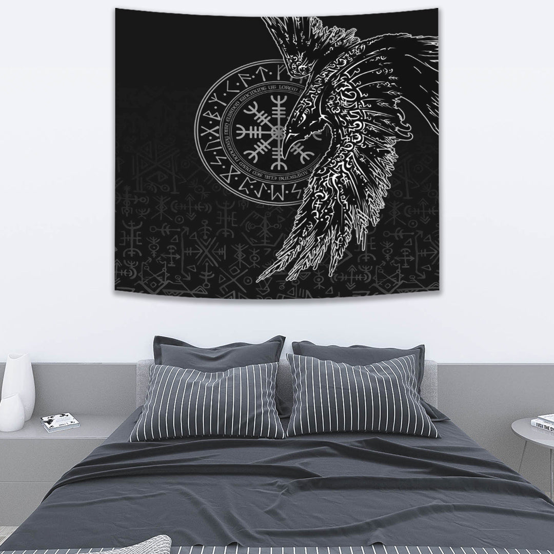 Viking Tapestry Raven and Helm of Awe