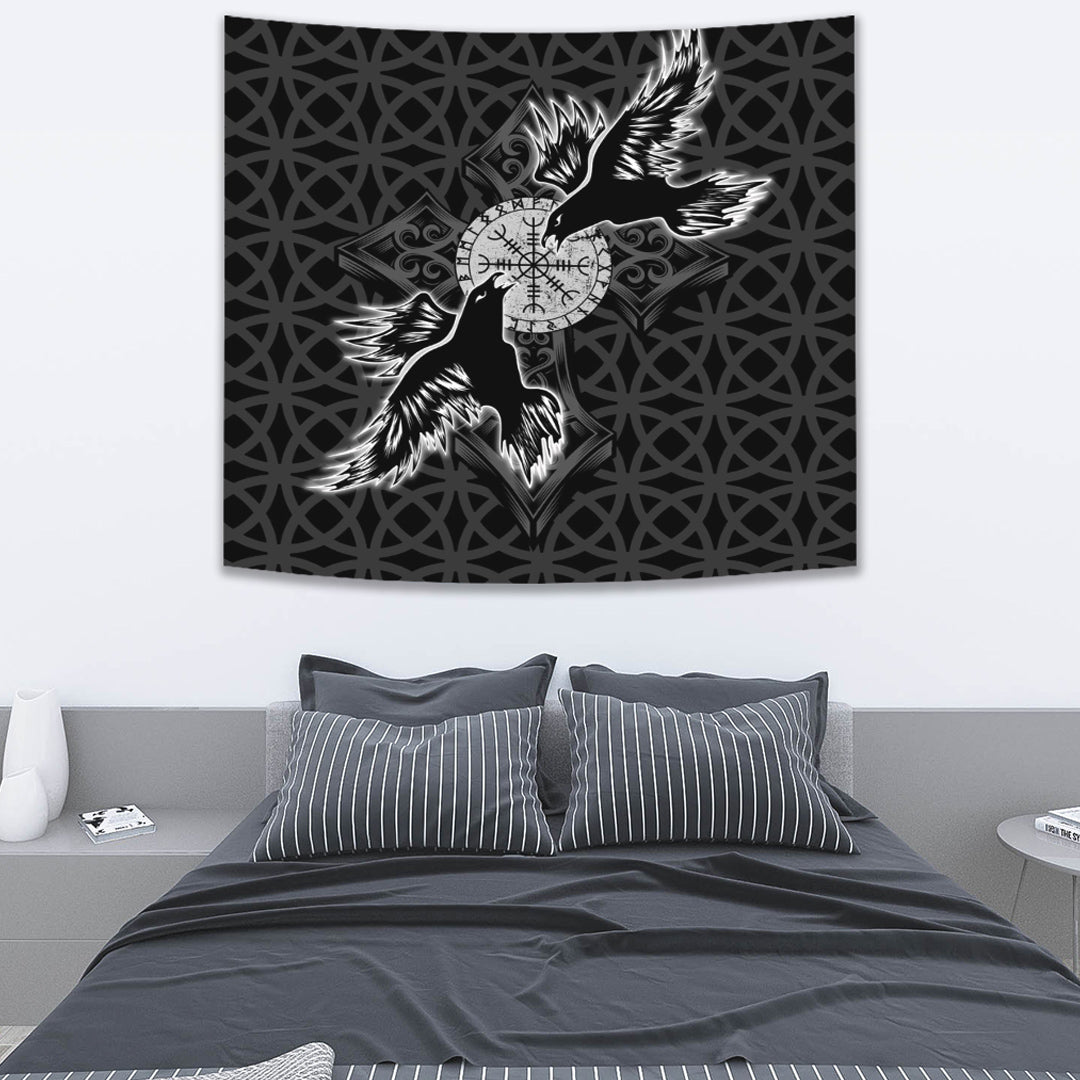 Viking Tapestry Raven Cross