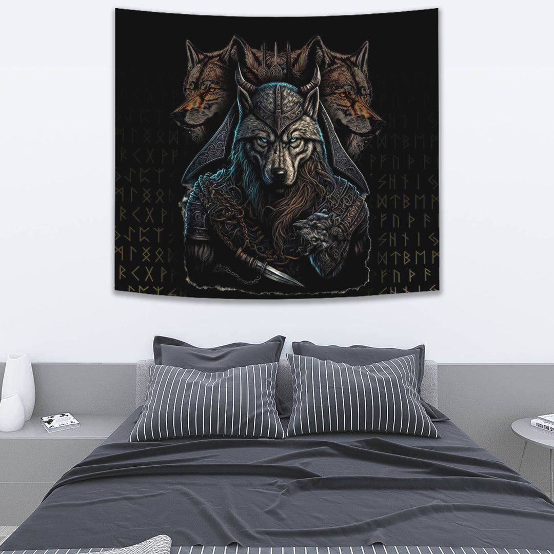 Viking Tapestry Wolf Warriors 3D