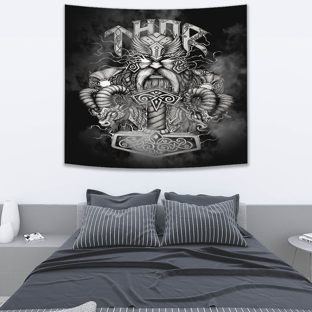 Viking Tapestry Thor And Hammer