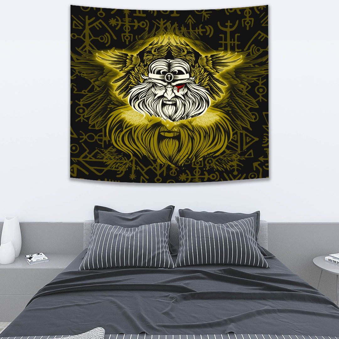 Viking Tapestry Odin Gold