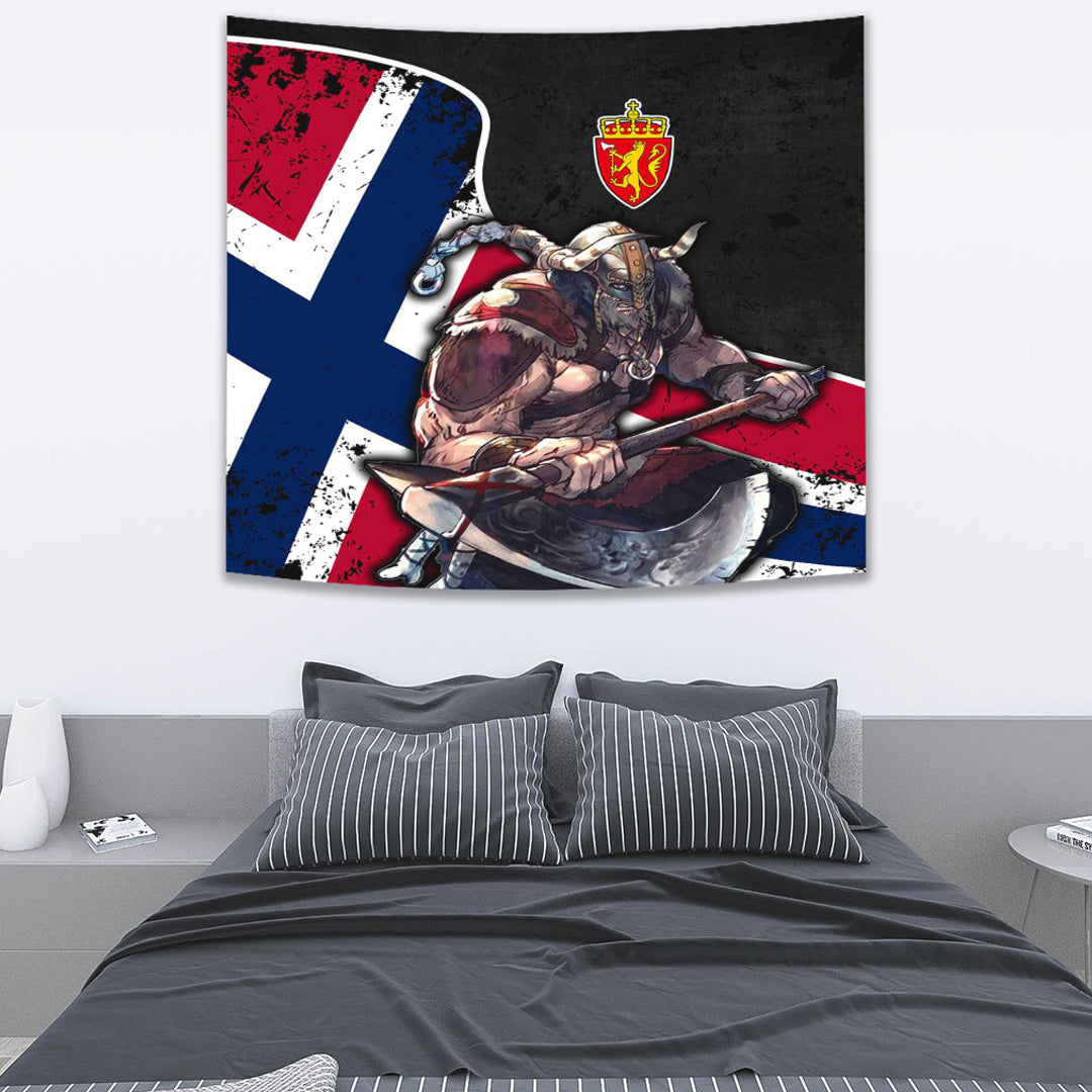 Viking Tapestry Norway Warrior Brush Style