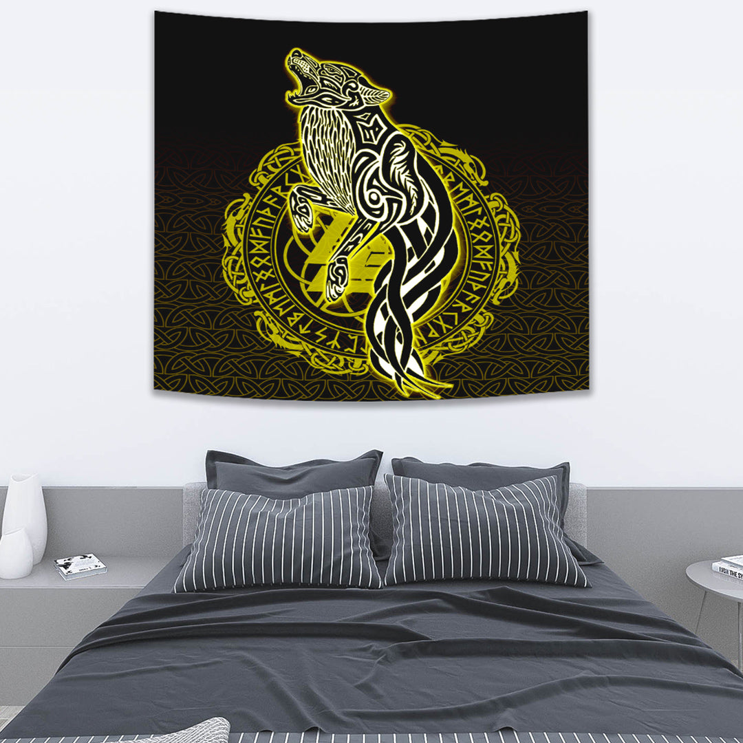 Viking Tapestry Wolf Viking Tapestry Gold
