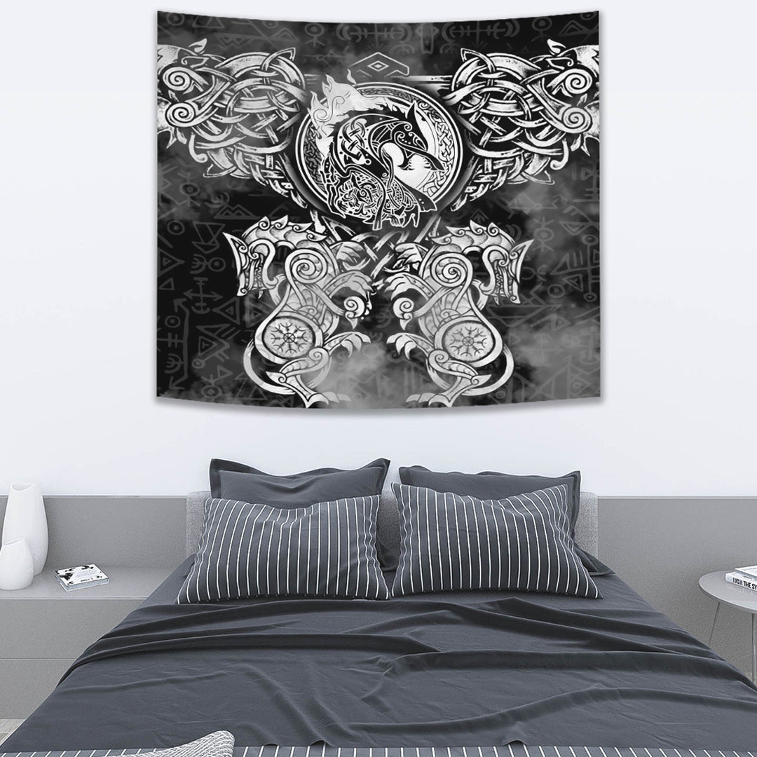 Viking Tapestry Dragon and Wolf Tattoo