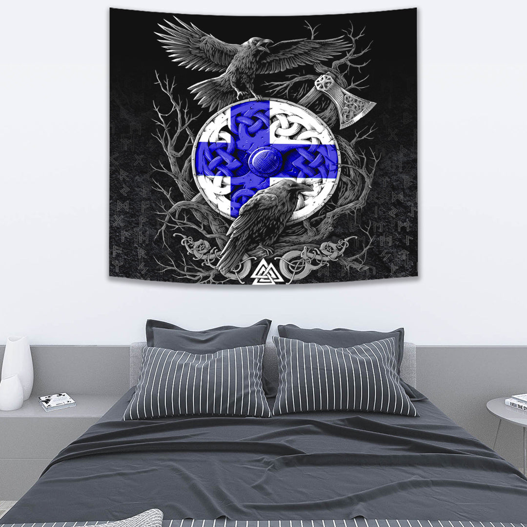 Viking Tapestry Finland Raven Odin