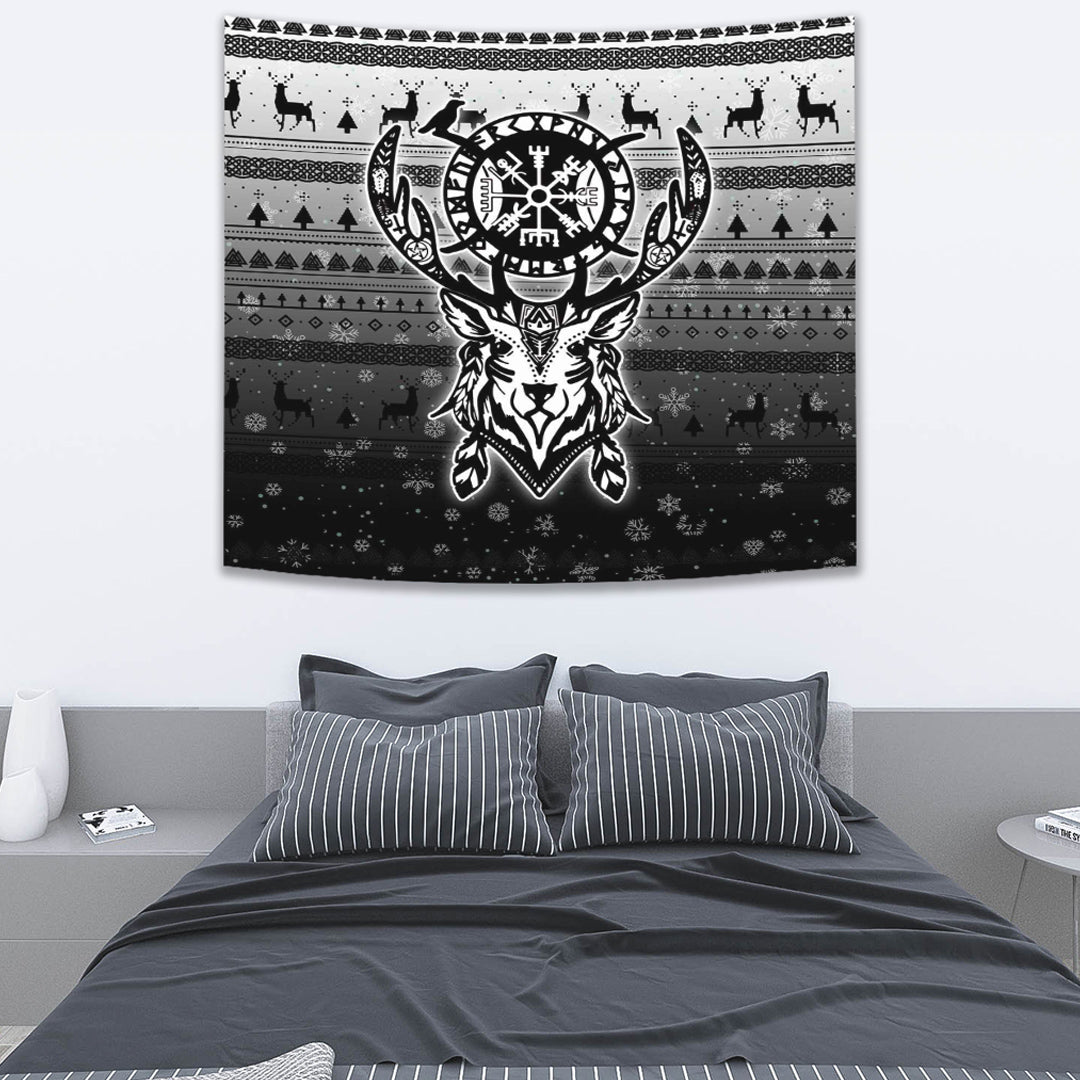Viking Tapestry Reindeer Vegvisir