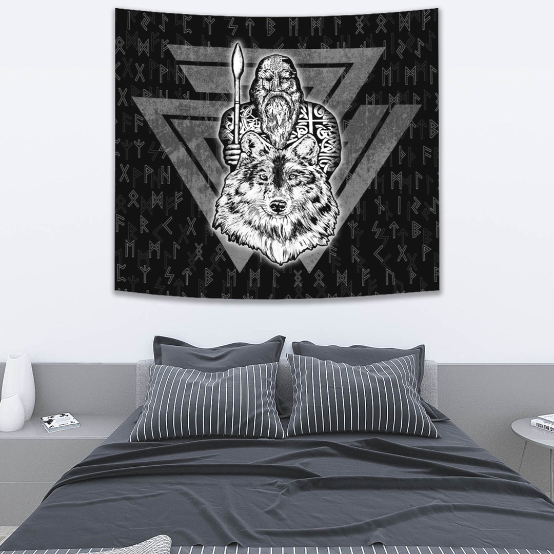 Viking Tapestry Odin Wolf