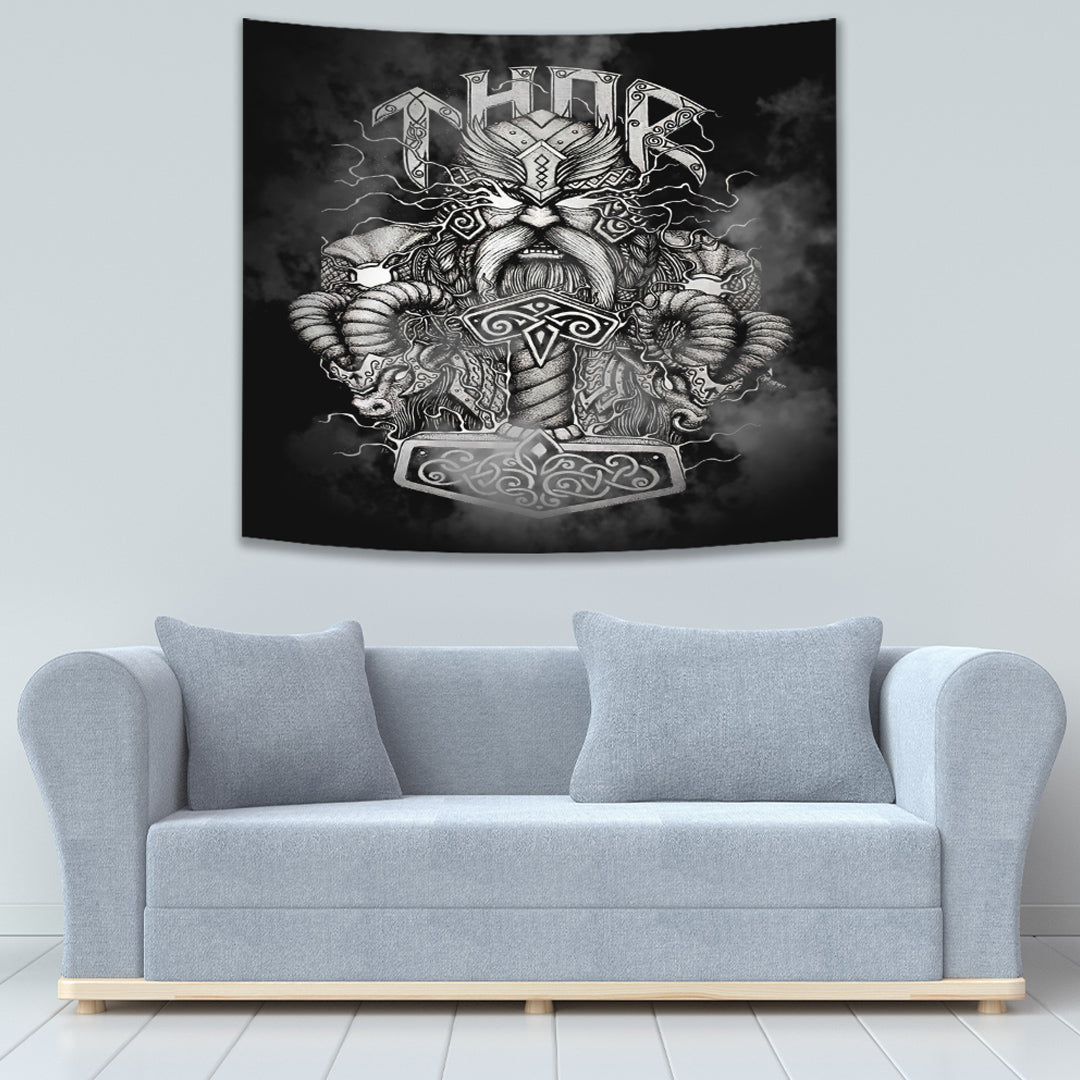 Viking Tapestry Thor And Hammer
