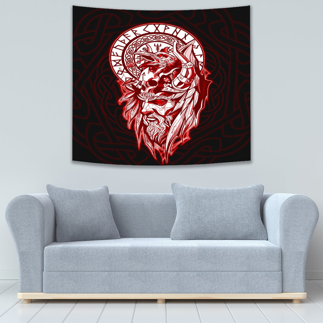 Viking Tapestry Odin Set Red