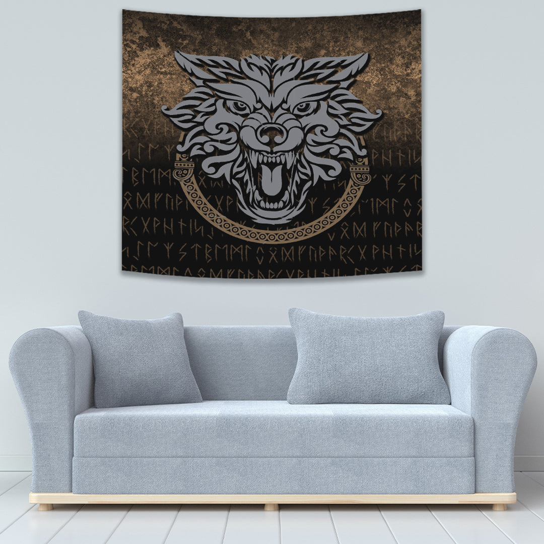 Viking Tapestry Norse Pagan Viking Tapestry Wolf