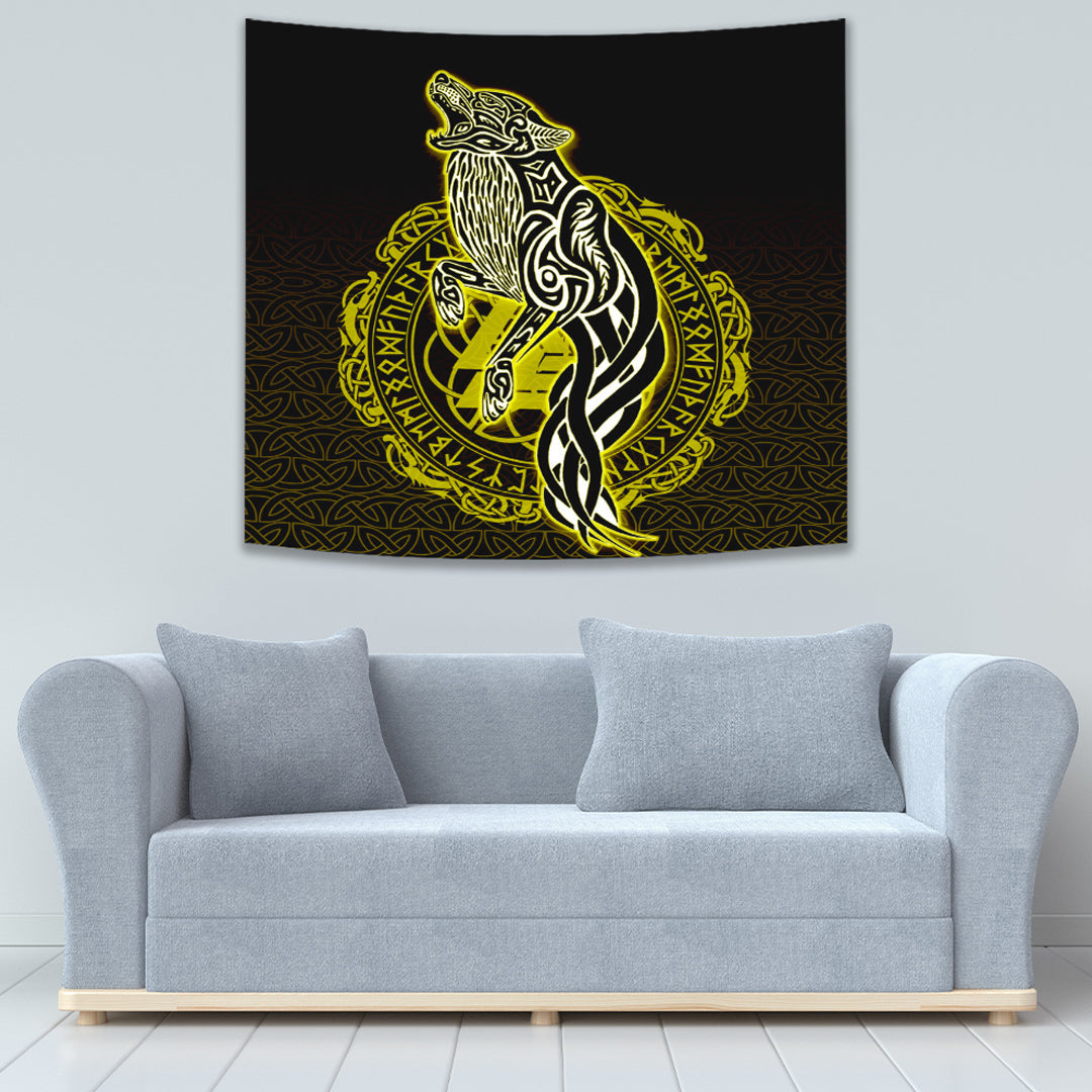 Viking Tapestry Wolf Viking Tapestry Gold
