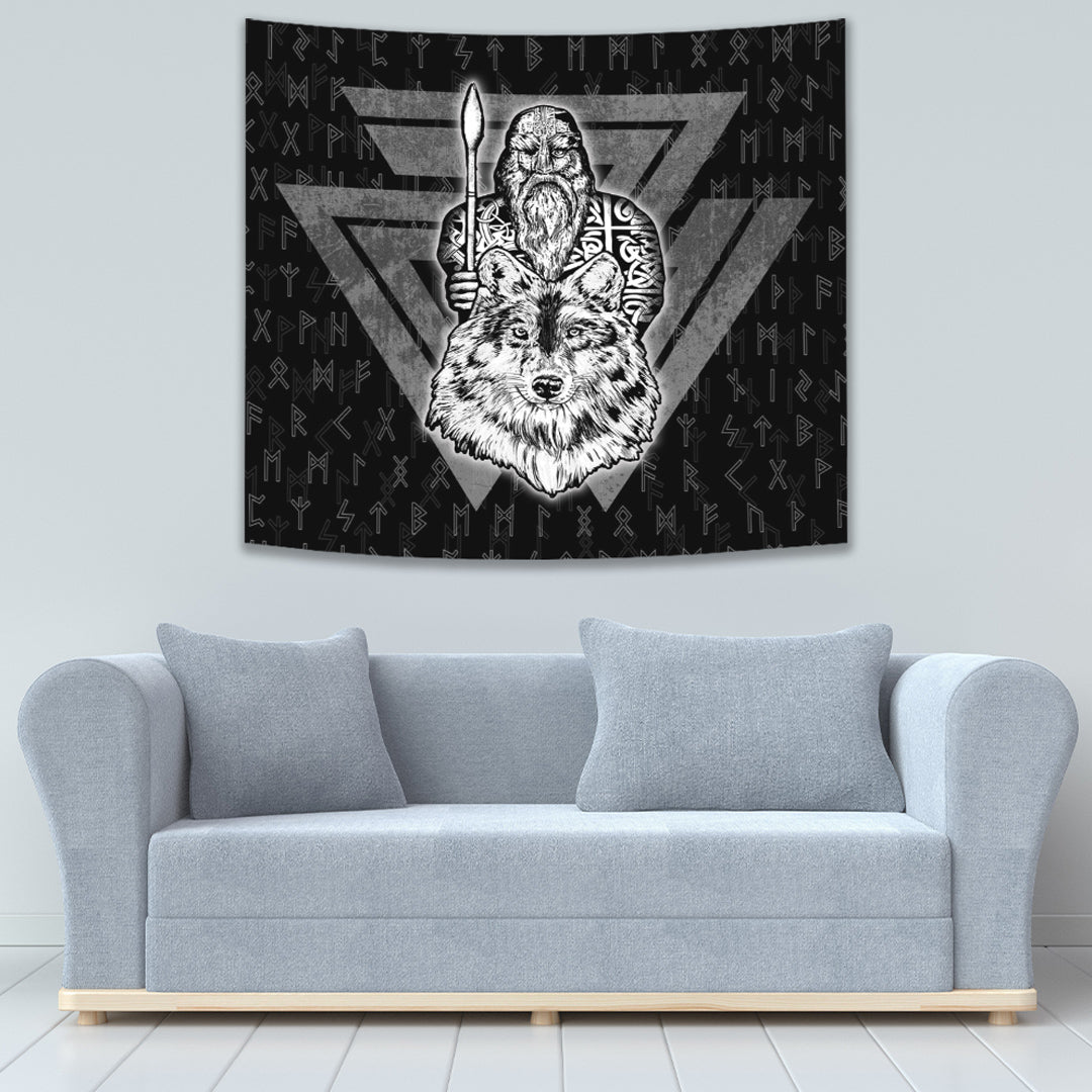 Viking Tapestry Odin Wolf