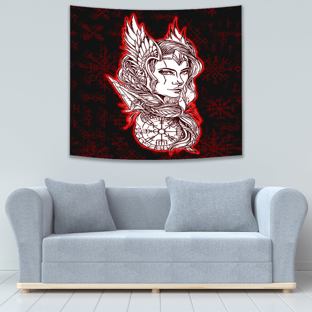 Viking Tapestry Valkyrie Turquoise