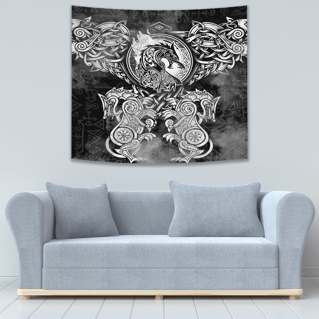Viking Tapestry Dragon and Wolf Tattoo