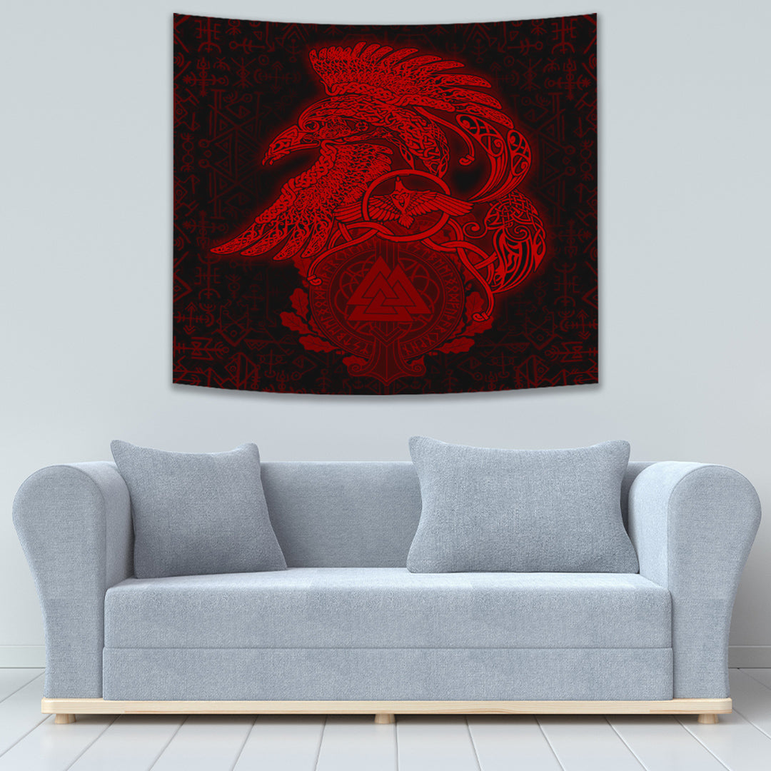 Viking Tapestry Raven Celtic Red Homeset