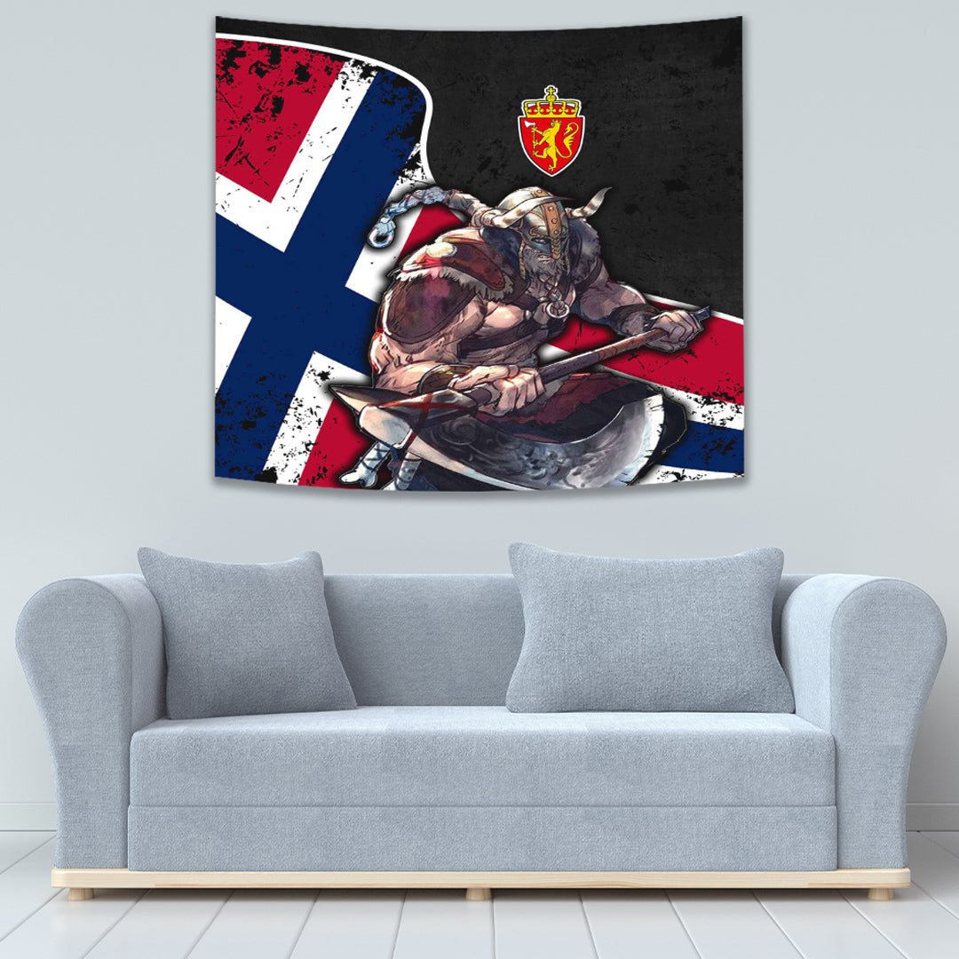 Viking Tapestry Norway Warrior Brush Style