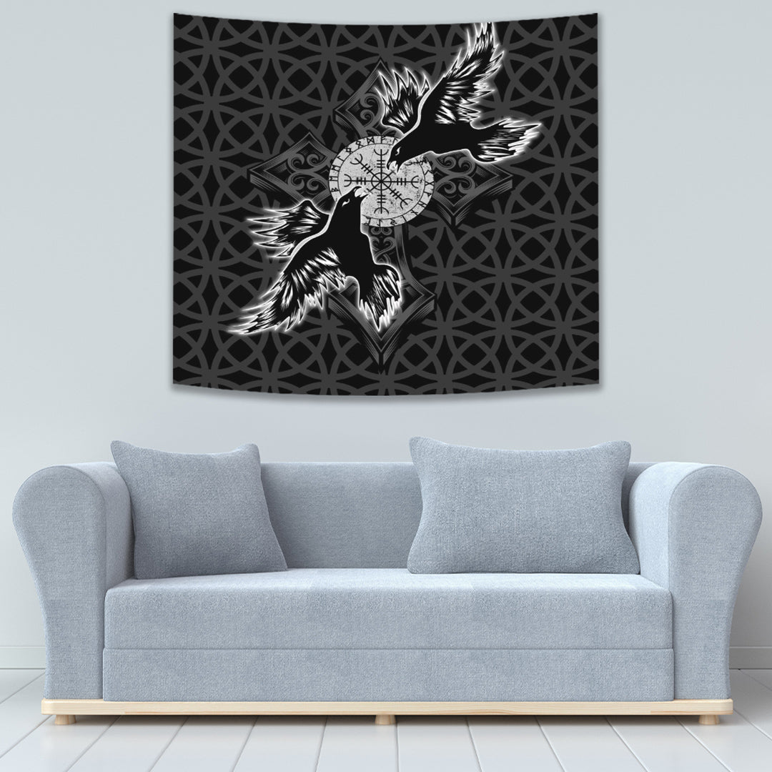 Viking Tapestry Raven Cross