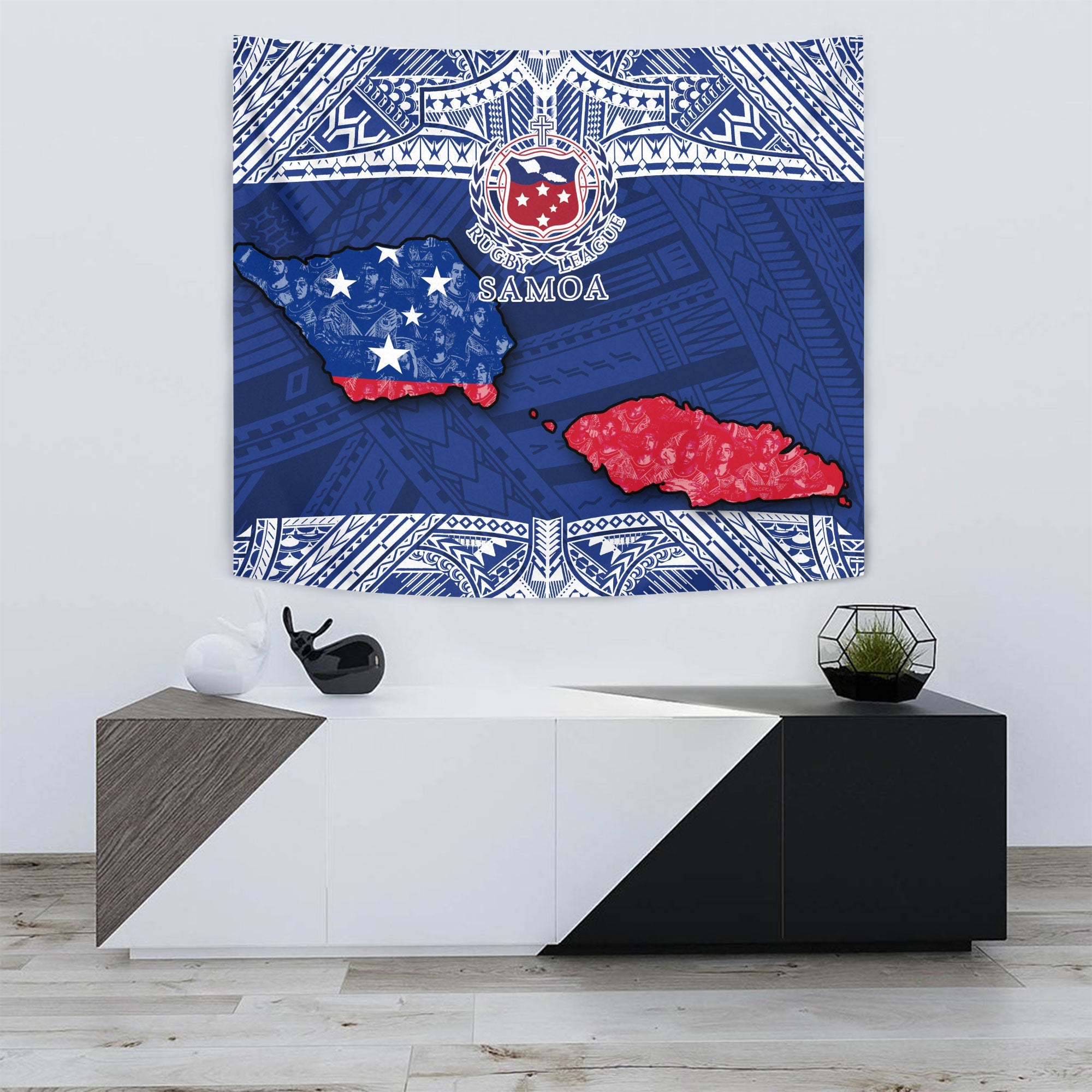 Samoa TOA Rugby Tapestry Map Style