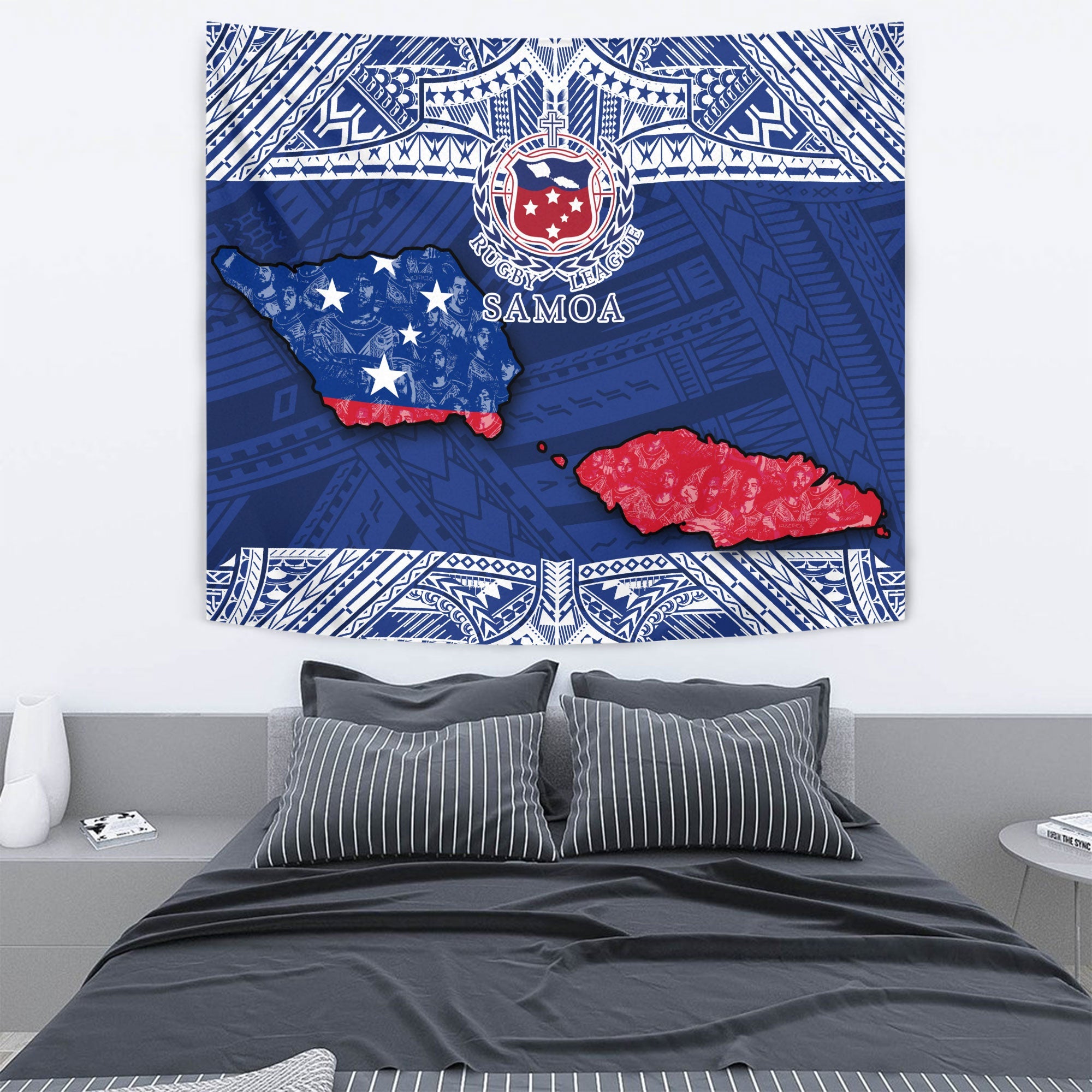 Samoa TOA Rugby Tapestry Map Style