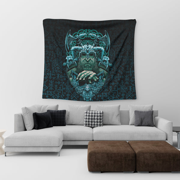 Viking Tapestry Odin With Fenrir