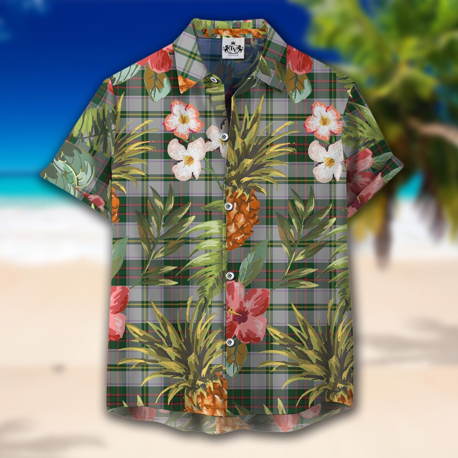 Scottish Tartan Taylor Dress Clan Hawaiian Shirt Hibiscus - Tropical Garden Style