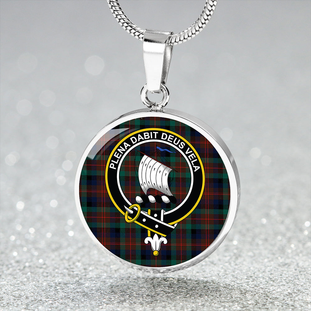 Scottish Tartan Tennant Modern Clan Circle Necklace Classic Style