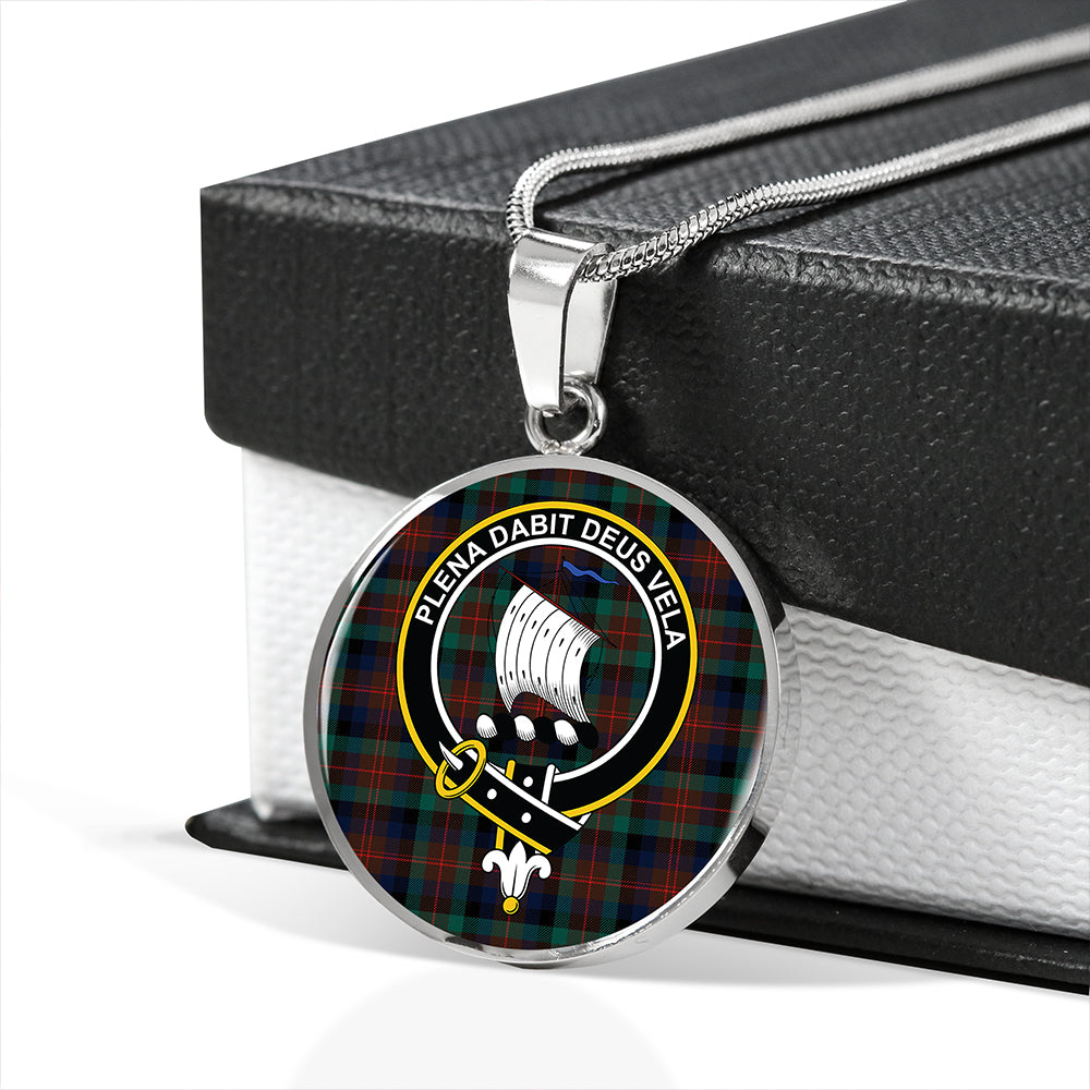 Scottish Tartan Tennant Modern Clan Circle Necklace Classic Style