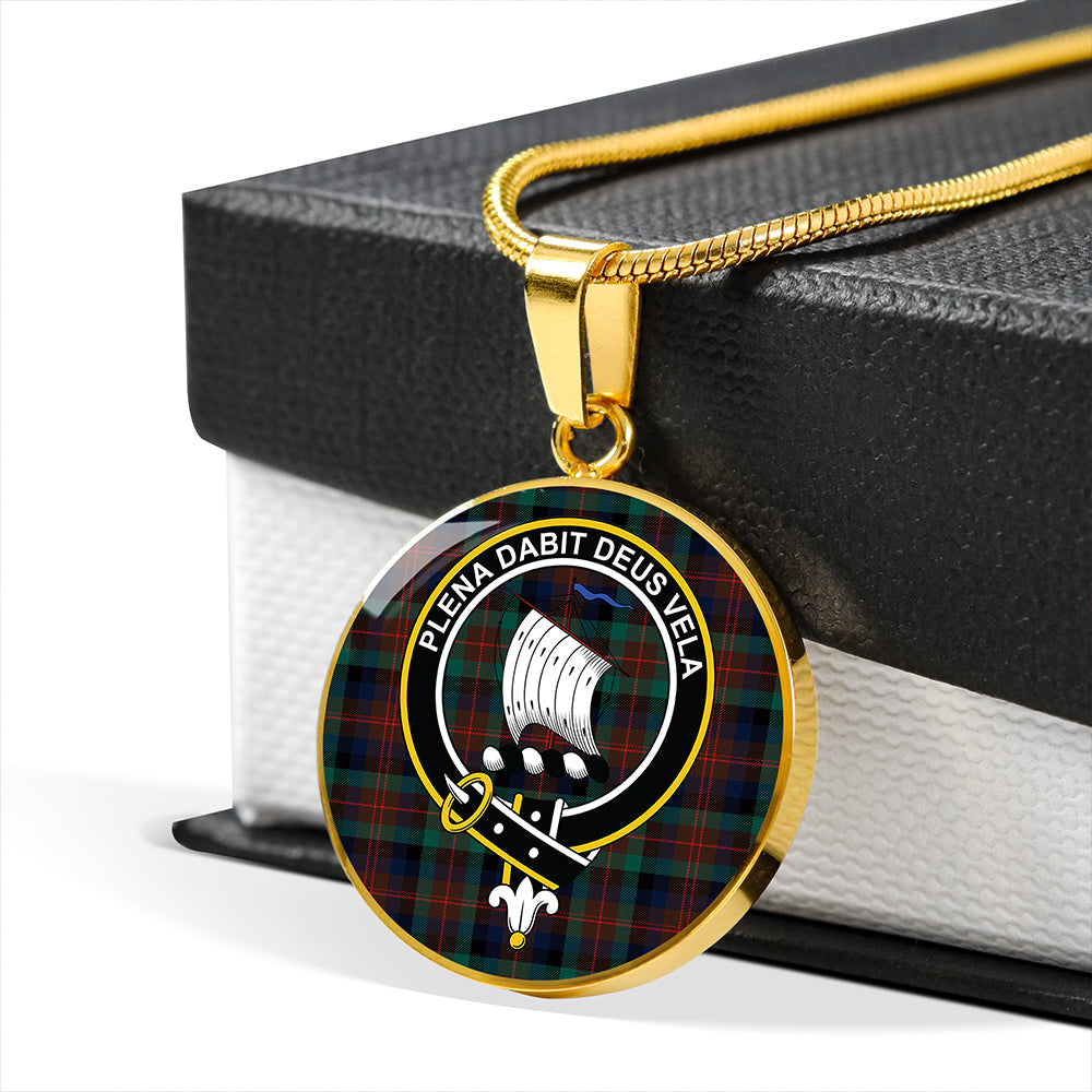 Scottish Tartan Tennant Modern Clan Circle Necklace Classic Style