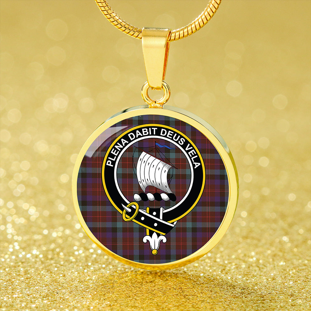 Scottish Tartan Tennant Weathered Clan Circle Necklace Classic Style