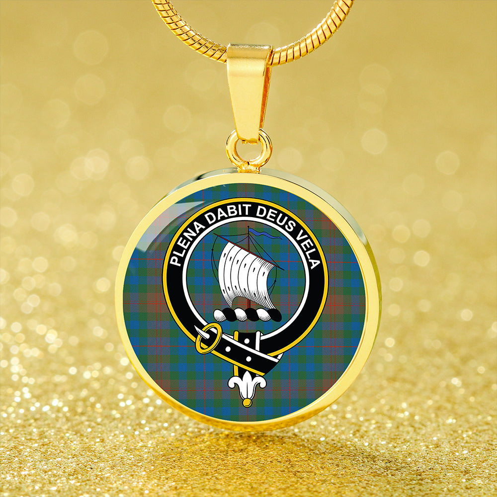 Scottish Tartan Tennant Yules Ancient Clan Circle Necklace Classic Style