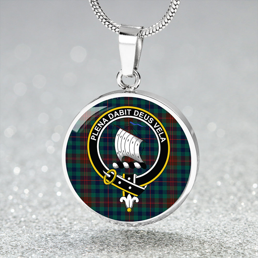 Scottish Tartan Tennant Yules Modern Clan Circle Necklace Classic Style