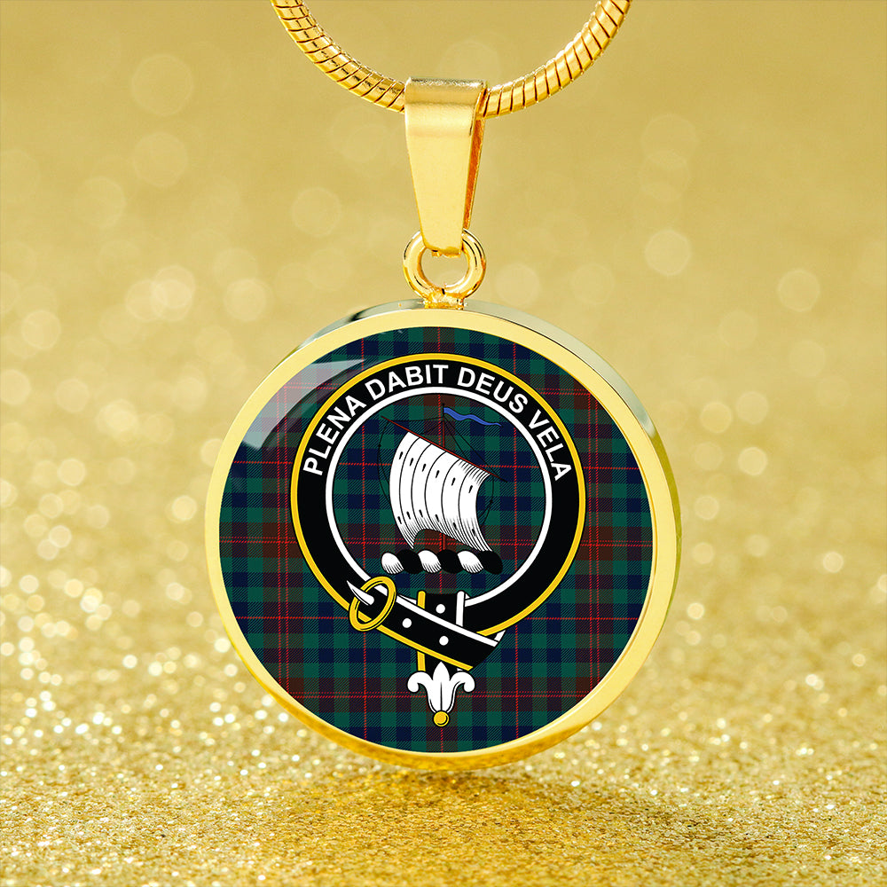 Scottish Tartan Tennant Yules Modern Clan Circle Necklace Classic Style