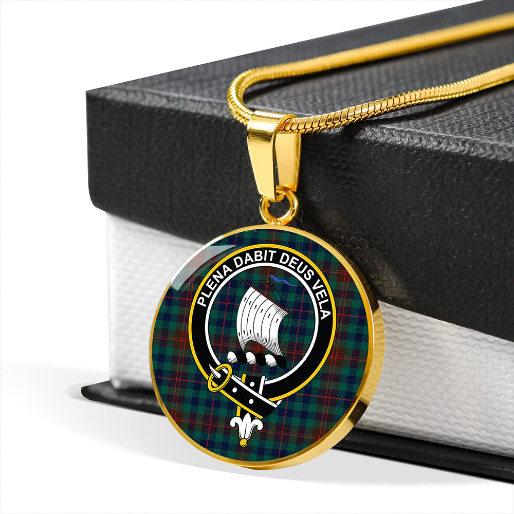 Scottish Tartan Tennant Yules Modern Clan Circle Necklace Classic Style