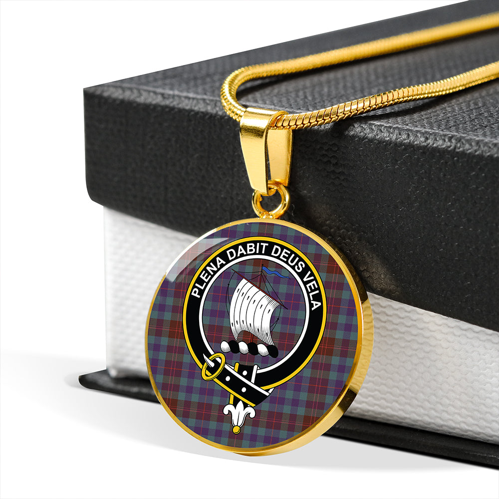 Scottish Tartan Tennant Yules Weathered Clan Circle Necklace Classic Style