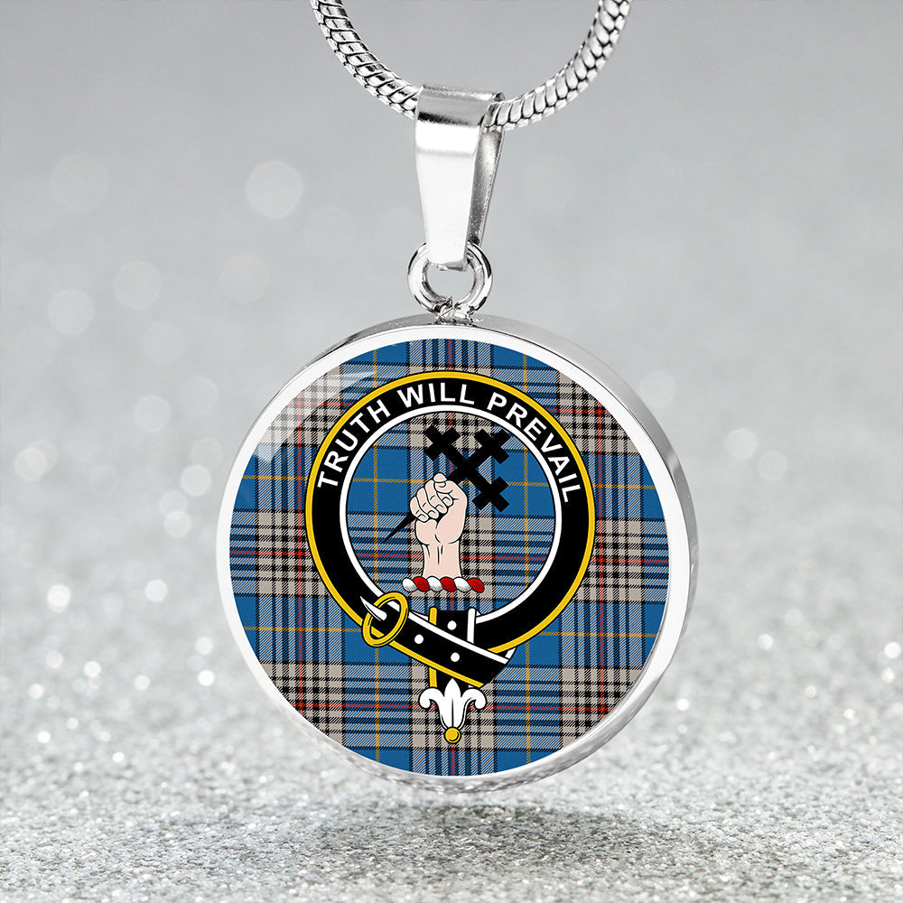 Scottish Tartan Thompson Variant (Thomson Variant) Ancient Clan Circle Necklace Classic Style