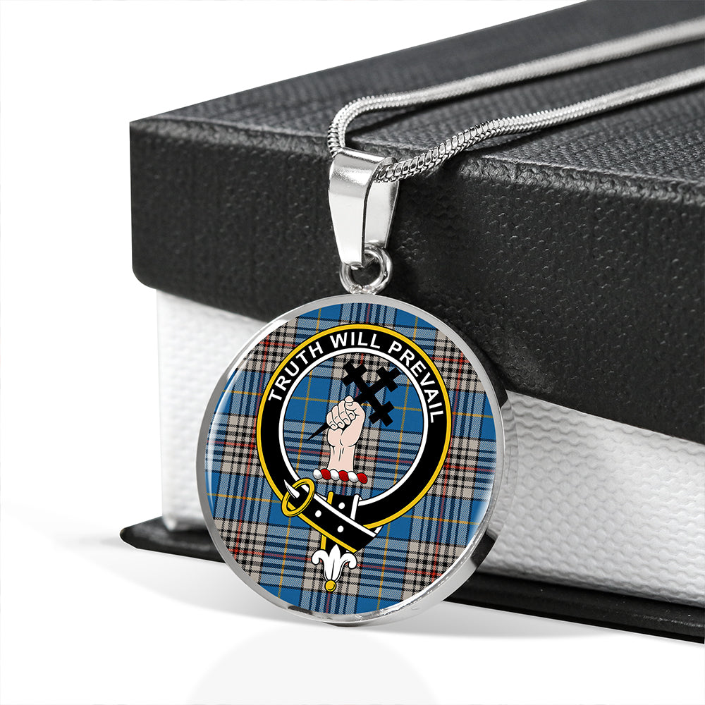 Scottish Tartan Thompson Variant (Thomson Variant) Ancient Clan Circle Necklace Classic Style
