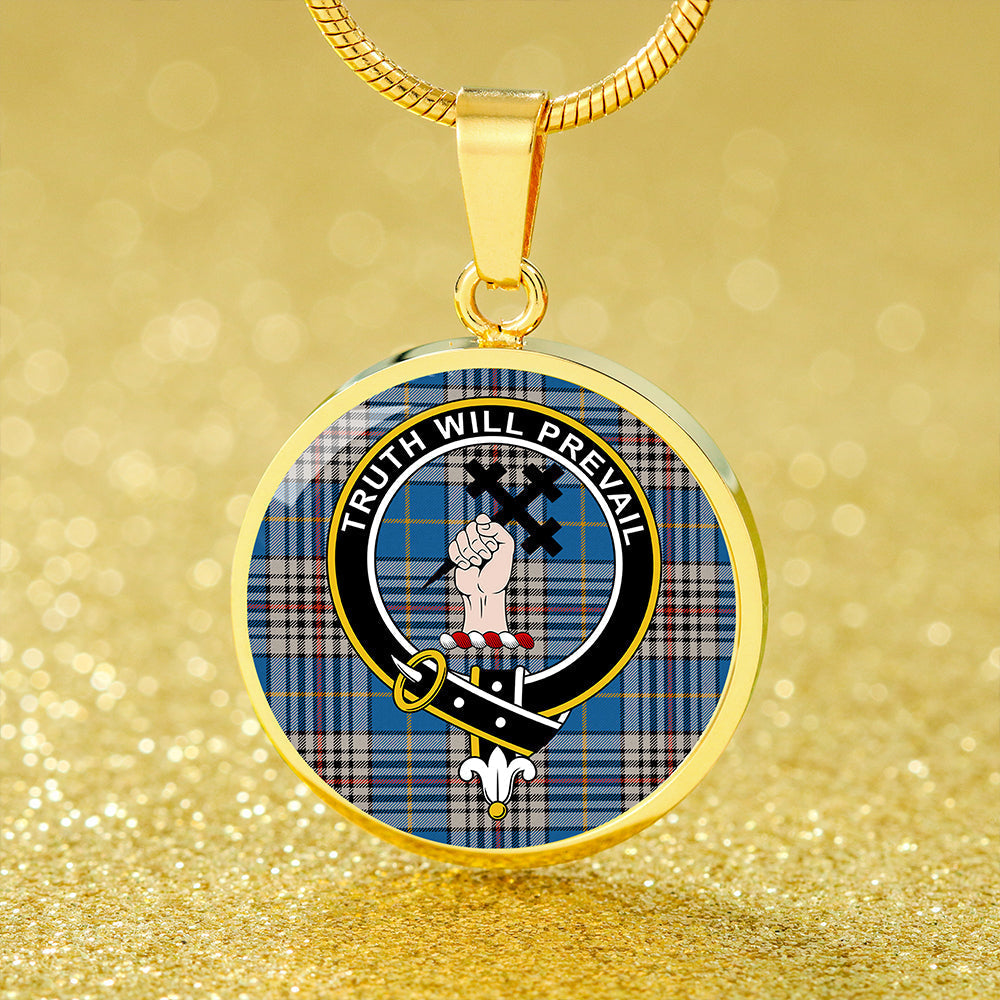 Scottish Tartan Thompson Variant (Thomson Variant) Ancient Clan Circle Necklace Classic Style