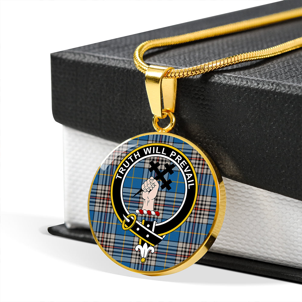 Scottish Tartan Thompson Variant (Thomson Variant) Ancient Clan Circle Necklace Classic Style