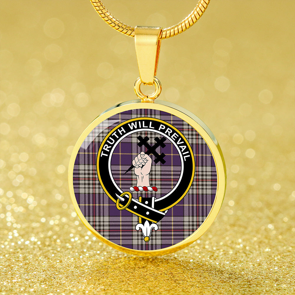 Scottish Tartan Thompson Variant (Thomson Variant) Weathered Clan Circle Necklace Classic Style