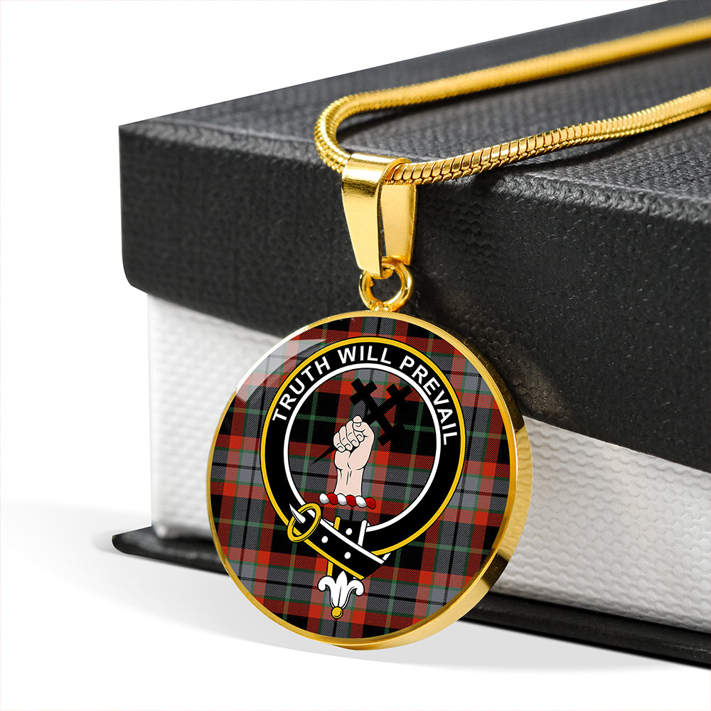 Scottish Tartan Thomson Black #2 (Thompson Black #2) Ancient Clan Circle Necklace Classic Style